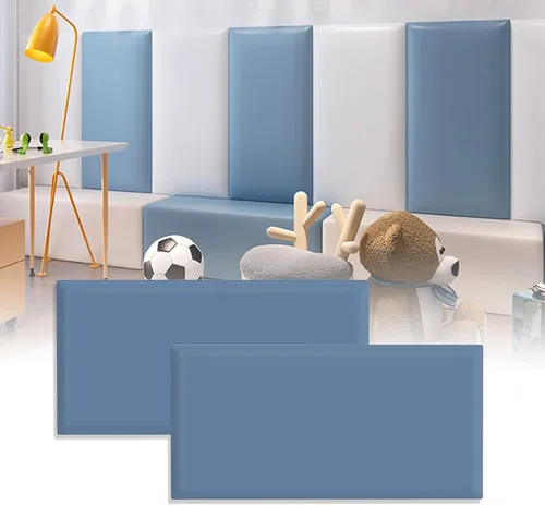 Vista 9 de Acolchado de Pared 3D Anticolisión para Niños, Paneles de Pared Tapizados Despegar y Pegar, Cabecero Queen, Pegatinas de Pared de Protección Verde