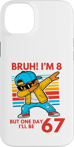 Vista 15 de Bruh I'm 8 But One-Day I'll Be 67 Retro 8th Birthday Kids Case for iPhone 17