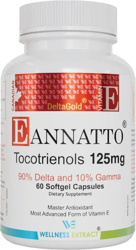 Vista 9 de WELLNESS EXTRACT Eannatto Tocotrienoles Suplementos de vitamina E sin tocoferol, sin OMG, sin gluten y antioxidante (125 mg 30 cápsulas blandas)