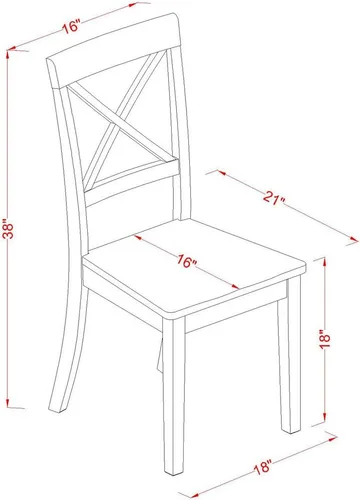 Vista 11 de East West Furniture VABO7-LWH-W - Juego de comedor de 7 piezas compuesto por una mesa de comedor ovalada con hojas de mariposa y 6 sillas de asiento