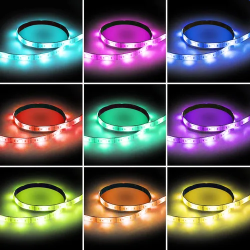 Vista 5 de Tiras de Luces LED USB RGB Arcoíris Persiguiendo Tiras de Luces LED TV Retroiluminación con Control Remoto de 17 Teclas Tiras de Luces Cambiables