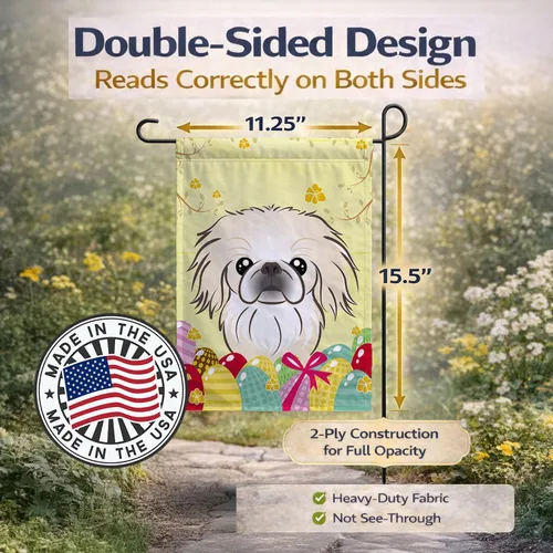 Vista 429 de Caroline's Treasures BB1923GF Bandera decorativa para jardín con diseño de Border Collie, para caza de huevos de Pascua, para jardín, jardín, patio