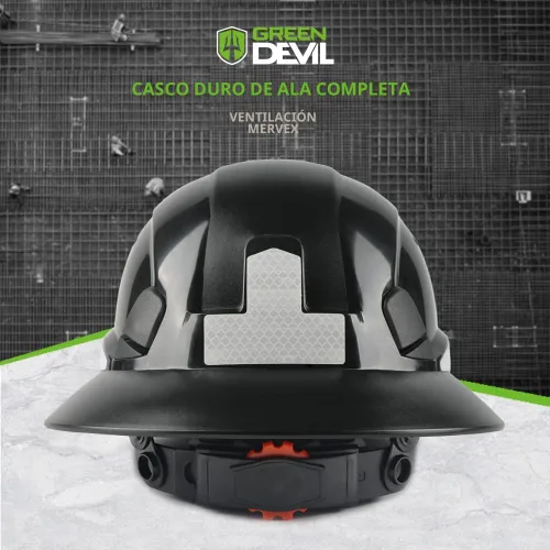 Vista 5 de Casco de seguridad de construcción ventilado de ala completa, casco de seguridad aprobado por la OSHA Cascos De Construcción, cascos de trabajo