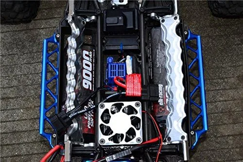 Vista 4 de Sendero lateral de aluminio para Traxxas 1:5 X Maxx 6S / X Maxx 8S / XRT 8S Monster Truck Upgrades - Juego de 2 piezas, azul