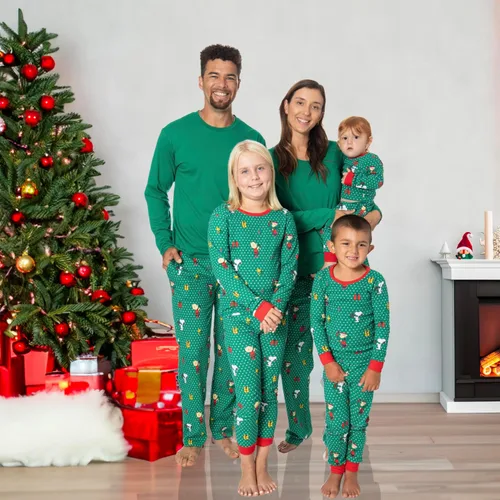 Vista 8 de Peanuts Snoopy - Pijamas familiares a juego, cómodos conjuntos de 2 piezas para Navidad