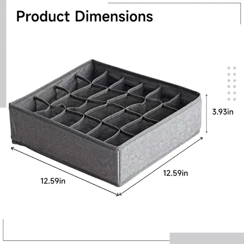 Vista 5 de Juego de 3 organizadores de almacenamiento impermeables para cajones, cajas plegables para calcetines, ropa interior, ropa