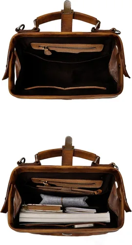 Vista 4 de ZLYC - Bolso cruzado de piel auténtica vintage para mujer