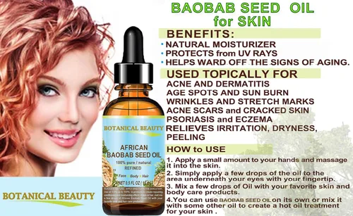 Vista 7 de Botanical Beauty Aceite de semillas de BAOBAB 100% puro y natural refinado prensado en frío aceite portador 2 fl oz 2.0 fl oz para cara, piel