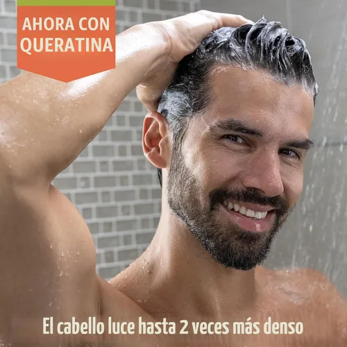 Vista 3 de Champú y acondicionador (dos en uno) Just For Men Control GX para reducción de canas, color gradual del cabello con queratina para un cabello más