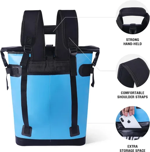 Vista 4 de Buffalo Gear Mochila enfriadora de 18 L, 30 L, a prueba de fugas, para camping, enfriador, enfriador, para picnic, playa, senderismo, parque, pesca