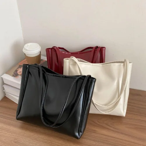 Vista 9 de Bolsos de gran capacidad PU Durable Hombro Mujeres Negro