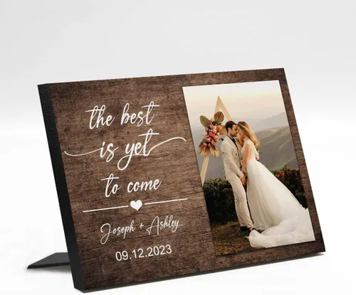 Vista 19 de Marco de fotos de boda personalizado con nombre de foto, regalos de boda personalizados para parejas, marco de fotos de boda personalizado, regalo