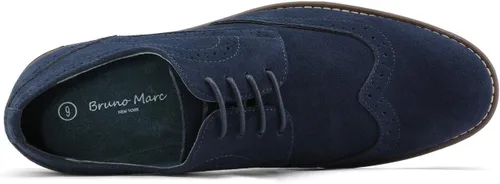 Vista 3 de Bruno Marc Zapatos estilo oxford de gamuza con cordones para hombre.