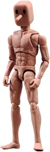 Vista 9 de Fremego Figura de acción masculina a escala 1/12, figura muscular súper flexible y fuerte de 6 pulgadas, cabeza cuadrada, figura de acción