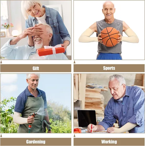 Vista 3 de Eurzom 8 pares de fundas protectoras de piel para ancianos, manga fina para el brazo, moretones contra abrasiones, desgarros, exposición al sol