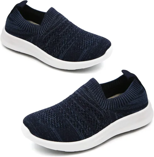 Vista 8 de Apawwa Zapatos de correr ligeros para niños, color rosa/azul/azul marino/negro, zapatos para caminar para niños pequeños/niños grandes