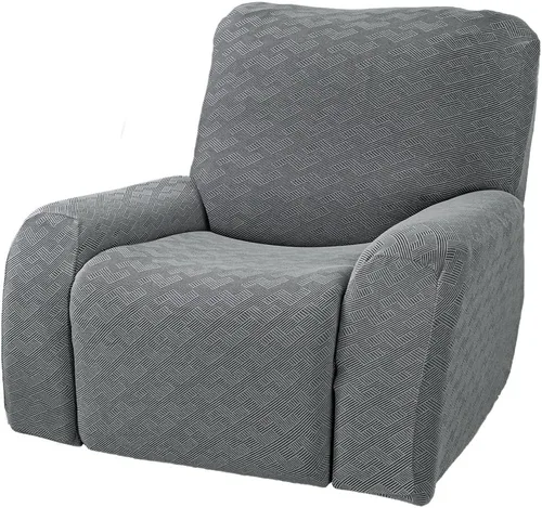 Vista 13 de vctops Fundas elásticas para sofá reclinable de 8 piezas, fundas de jacquard grande para sofá reclinable de 3 asientos, protector suave Blanco