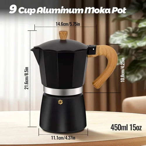 Vista 153 de Cafetera clásica de aluminio para 3 tazas Azul