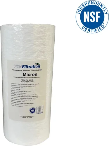 Vista 2 de PRM Filtration - Paquete de 4 cartuchos de filtro de sedimentos de polipropileno hilado de 10 x 4.5 pulgadas, 1 micrón, certificado NSF, elimina