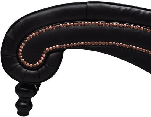 Vista 5 de CHARMMA Chaise Longue - Piel sintética marrón, 45.7 lbs
