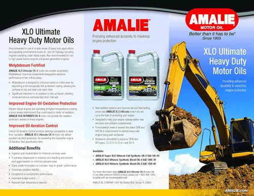 Vista 4 de Amalie Super XLO Ultimate 5W-40 Aceite para motor completamente sintético con molibdeno resistente (160-60197-36) 1 galón, paquete de 4 Fabricado