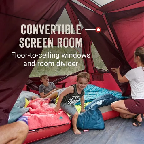 Vista 3 de Coleman Skylodge - Tienda de campaña familiar resistente a la intemperie, con lluvia y divisor de habitación, se adapta a 4 camas de aire