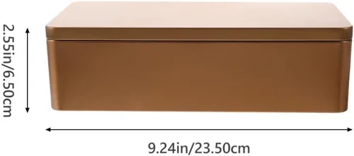 Vista 4 de UPKOCH Tarros de caramelo con tapas, 2 piezas, caja de lata vacía rectangular con tapa, caja de almacenamiento de hojalata, contenedor de lata