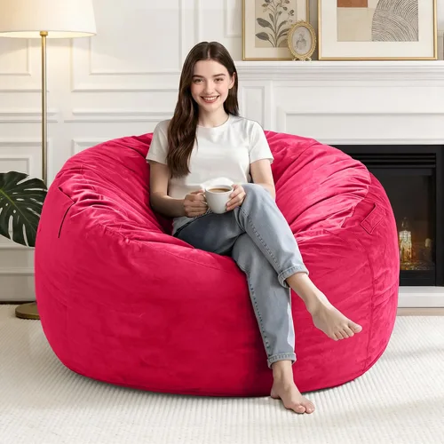 Vista 17 de Silla Puf de 2 Pies con Funda de Terciopelo Ultra Suave Sofá Puf con Espuma con Memoria Sillas Puf de Tamaño Grande Sofá Perezoso para Dormitorio