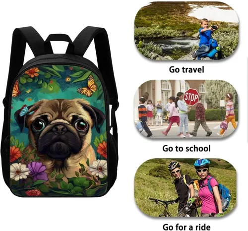 Vista 40 de HUGS IDEA Los animales frescos 3D niños escuela libro bolsa niños impresión mochilas, Baloncesto, Moderno