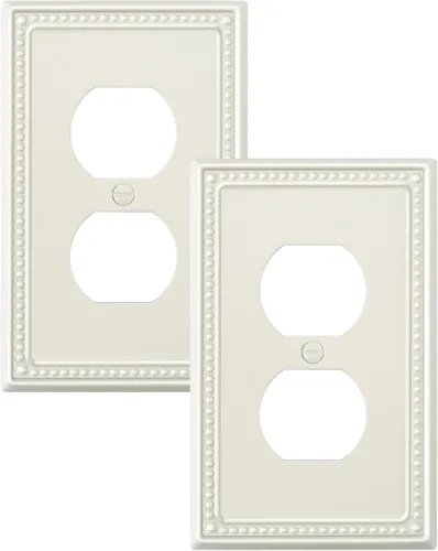 Vista 136 de Paquete de 2 cubiertas de placa de interruptor de luz de doble palanca, cubiertas decorativas de placa de doble interruptor Pearls, placa de pared