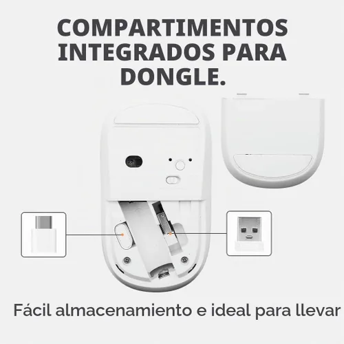 Vista 6 de X9 Performance Ratón USB C inalámbrico con USB y receptor tipo C – Gran mouse inalámbrico para múltiples dispositivos – 2.4G RF blanco USB tipo C