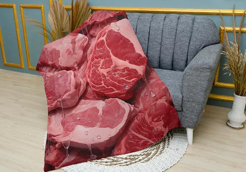 Vista 6 de Manta de carne de res - Regalos para los amantes de la carne de res 30" x 40