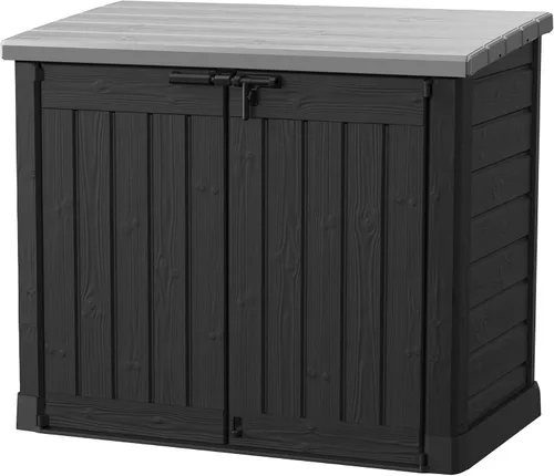 Vista 18 de Keter Store-It-Out MIDI - Cobertizo de almacenamiento de resina para exteriores, gabinete horizontal resistente a la intemperie para botes
