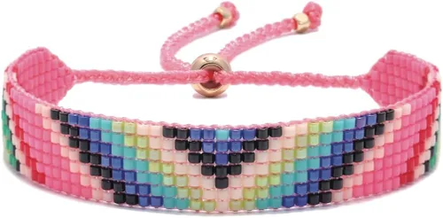 Vista 7 de The Beadsmith LoomEEZ - Kit de telar de cuentas japonesas, incluye telar ajustable, cuentas de vidrio Miyuki, hilo y aguja, hilo de urdimbre Hilo