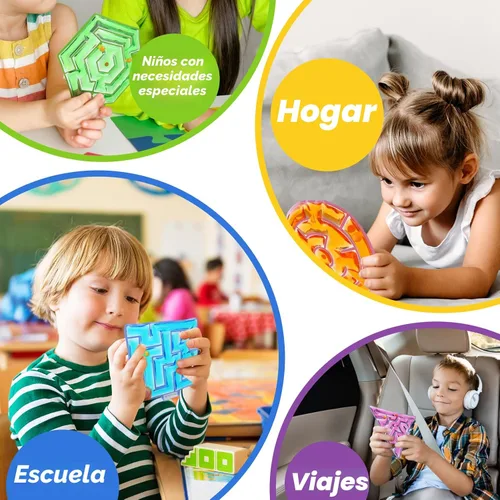 Vista 6 de Juguetes Esponjosos Sensoriales para Inquietos para Niños: Pack de 4 Juguetes Sensoriales Laberinto para Autismo - Juguetes para Inquietos con Goma