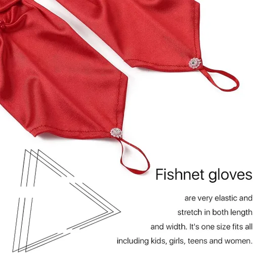 Vista 5 de GEMILY Bownot - Guantes largos de satén sin dedos para mujeres y niñas