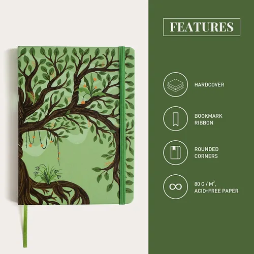 Vista 4 de Rileys Árbol de la Vida, 8" x 6", Diario en Blanco 240 Páginas, Papel Marfil, Cuaderno en Blanco para Hombres y Mujeres, Diario sin Líneas, Cuaderno
