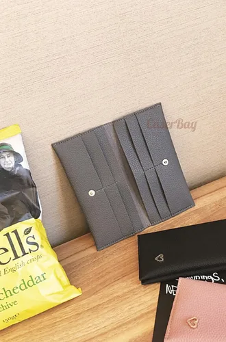 Vista 5 de CaserBay Elegante dama concisa delgada larga de piel sintética cartera cartera cartera para mujer
