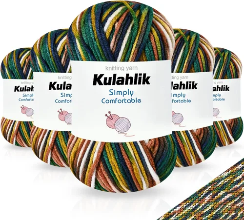 Vista 90 de 50g (1x50g) Hilo Acrílico para Crochet y Tejido, Hilo Degradado Colorido, 1 Rollo de Madejas, Hilo Acrílico Multicolor, Perfecto para Proyectos