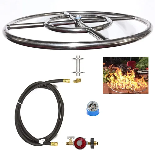 Vista 10 de Kit completo LP básico para parrillada con quemador de acero inoxidable 316