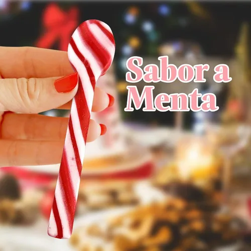 Vista 6 de Cucharas de bastón de caramelo de menta, sin colorantes, paquete de 12 cucharas de chocolate caliente con sabor a menta de Navidad envueltas