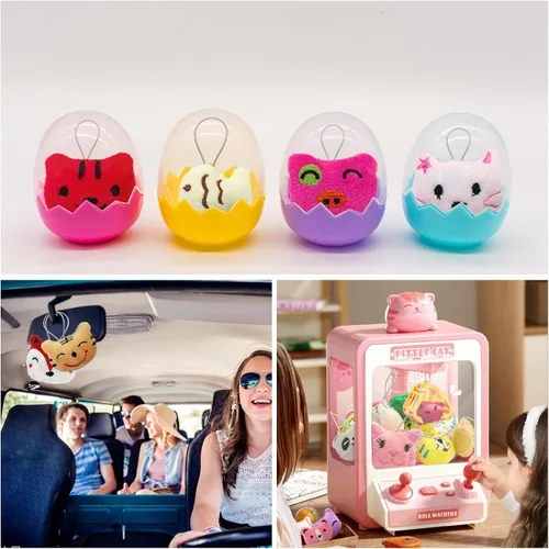 Vista 3 de XIPEGPA Juego de 50 juguetes de peluche de animales pequeños, llavero de juguete de peluche para recuerdos de fiesta, llavero adorno para bolsa