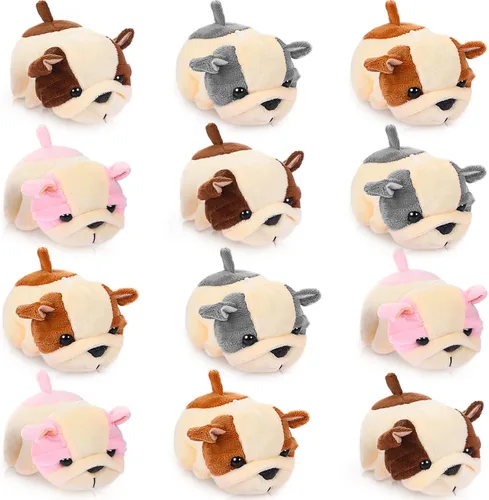 Vista 10 de Chalyna 12 Piezas Lindo Juguete de Animal de Peluche de 4 Pulgadas Mini Peluche Sirena Tigre Tortuga Cachorro Cerdo Alpaca Gato Adornos Muñeca