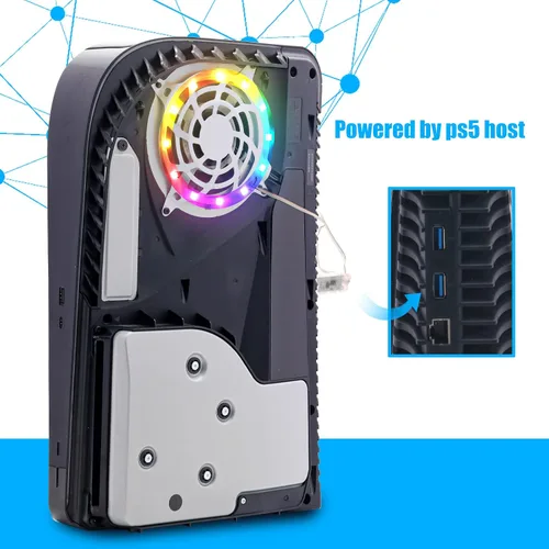 Vista 7 de Playstation 5 Accessory Kits, PS5 Black Plates Disc Edition and PS5 LED Strip with 8 Colors and Remote Control