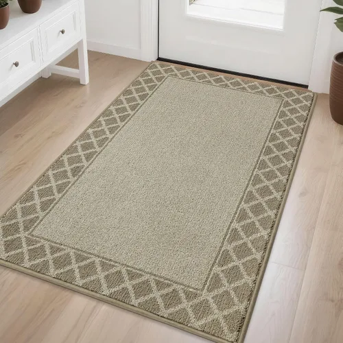Vista 16 de BEQHAUSE Tapete para puerta atrapador de suciedad, antideslizante, absorbente, de bienvenida, de bajo perfil, lavable, para patas fangosas, entrada
