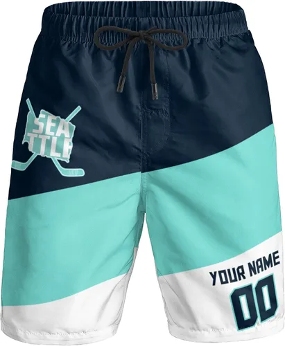Vista 28 de Custom Hockey Men's Shorts Gifts for Men Casual City Youth Fans Sport Beach Shorts Add Name & Number Quick Dry