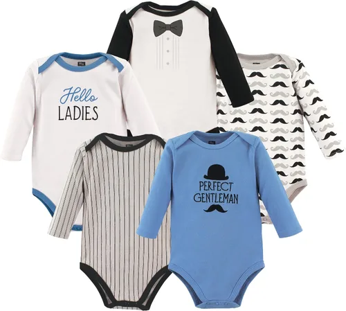 Vista 12 de Hudson Baby baby-boys Cotton Long-sleeve Bodysuits 5-pack