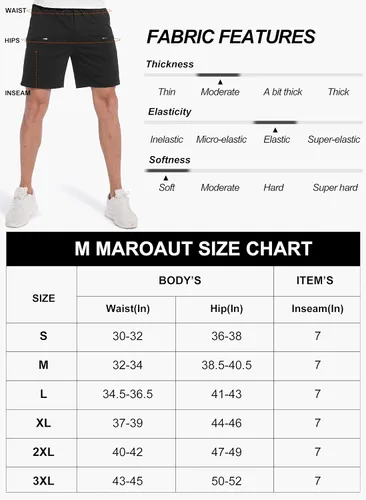 Vista 6 de M MAROAUT Pantalones cortos deportivos para hombre de 7 pulgadas, bolsillos con cremallera adicionales, pantalones cortos de entrenamiento