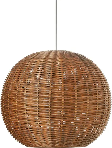 Vista 8 de Kouboo 1050030 Lámpara colgante de bola de mimbre, 18 x 18 x 18 pulgadas, natural