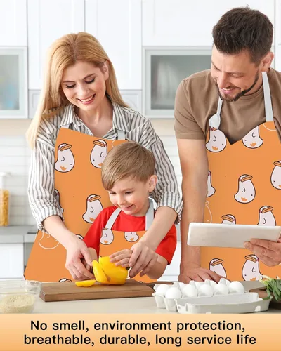 Vista 5 de Delantal de chef unisex con correas ajustables y dos bolsillos para uniforme de trabajo, delantal impermeable
